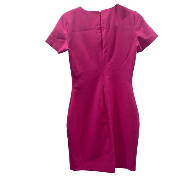LIKELY Hot Pink Bodycon Short Sleeve Cocktail Sheath Dress - Size 4 - Picture 2 of 12